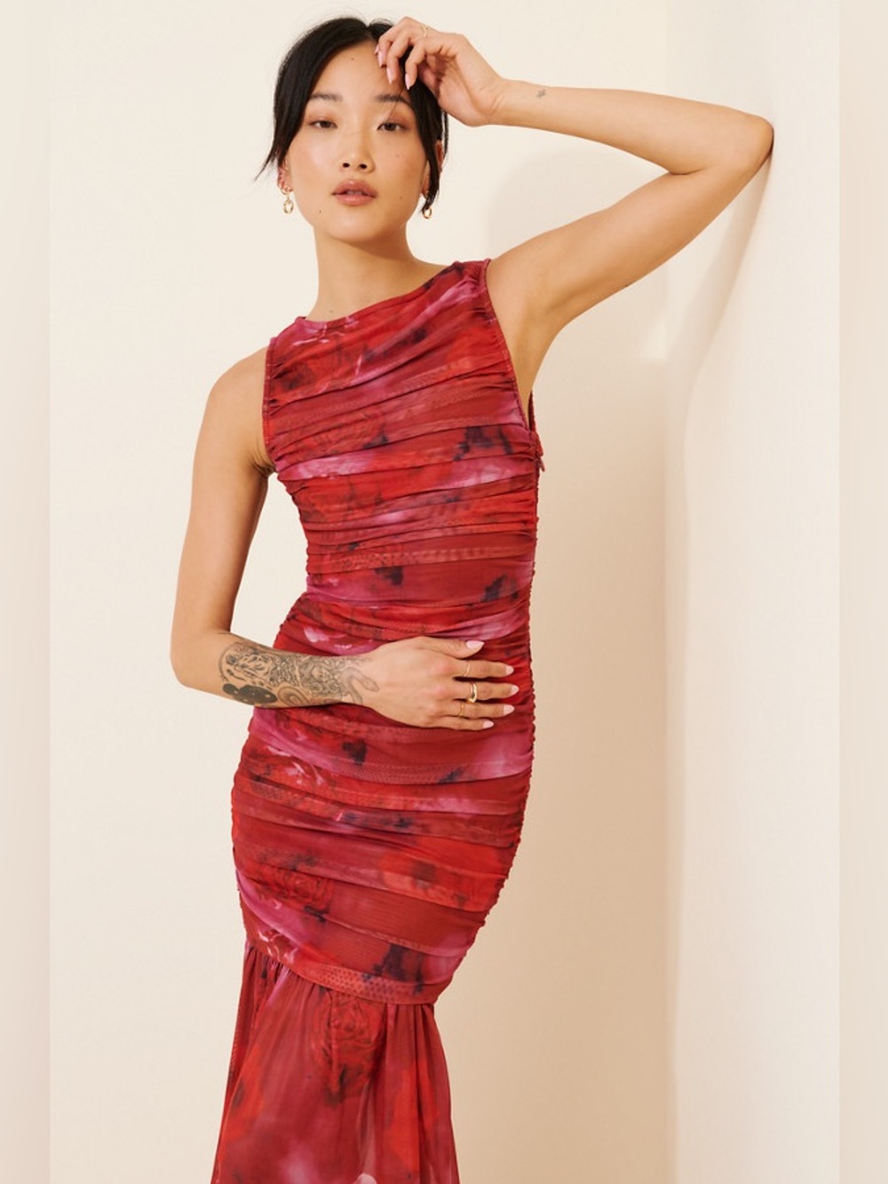 Elliatt Elise Ruched Maxi Dress with Mermaid Skirt